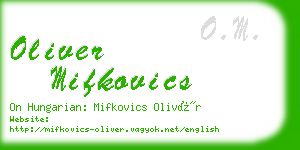 oliver mifkovics business card